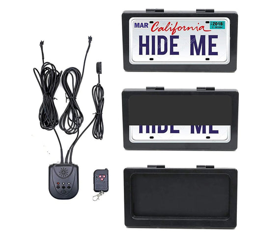 Universal Remote-Controlled License Plate Frame Curtain